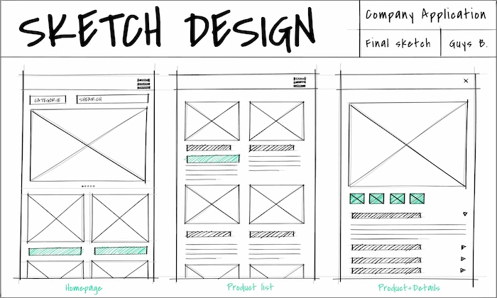 תהליך בניית אתר 5 יצירת סקיצות ו Wireframes